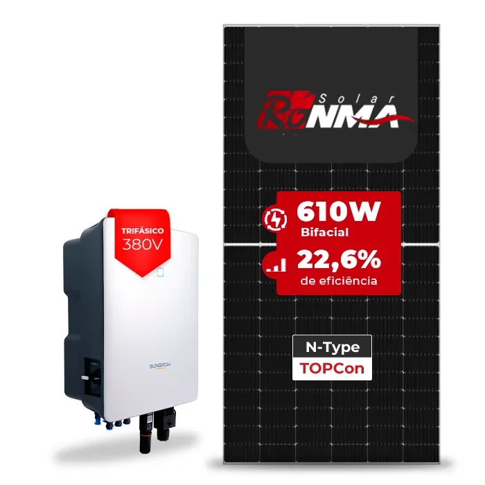 Gerador de Energia Solar On Grid Sungrow Sem Estrutura SGF 24,40KWP RONMA 610W BIFACIAL SG 20KW 2MPPT TRIF 380V