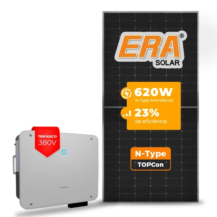 Gerador de Energia Solar On Grid Sungrow Telhado Fibro Parafuso Madeira SGF 45,88KWP ERA N-TYPE MONO 620W SG P2 30KW 3MPPT TRIF 380V