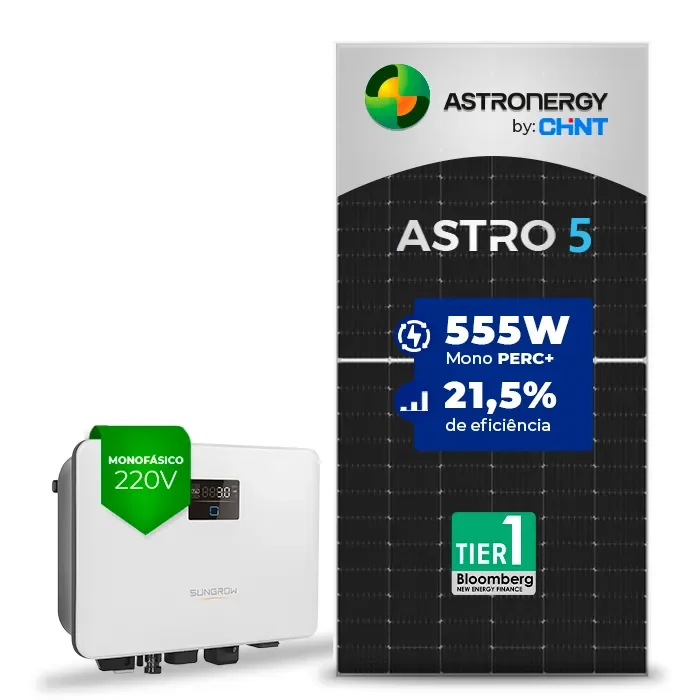 Gerador de Energia Solar On Grid Sungrow Sem Estrutura SGF 3,885KWP ASTRONERGY MONO 555W SG RS 4KW 2MPPT MONO 220V