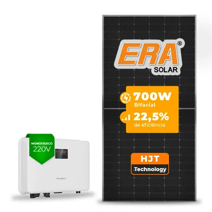 Gerador de Energia Solar On Grid Sungrow Sem Estrutura SGF 3,50KWP ERA HJT BIFACIAL 700W SG RS-L 3KW 1MPPT MONO 220V