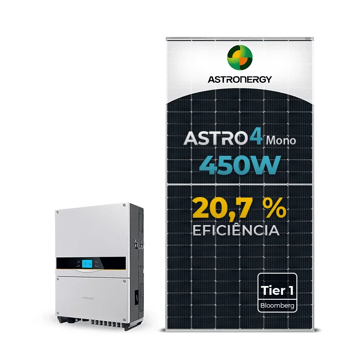 Gerador de Energia Solar On Grid Sungrow Solo Mesa 8 Painéis SGF 68,85KWP ASTRONERGY MONO 450W SG 60KW 1MPPT TRIF 380V