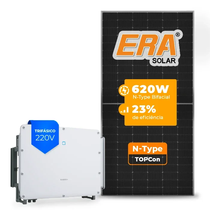 Gerador de Energia Solar On Grid Sungrow Telhado Fibro Parafuso Madeira SGF 128,96KWP ERA N-TYPE MONO 620W SG 75KW 7MPPT TRIF 220V