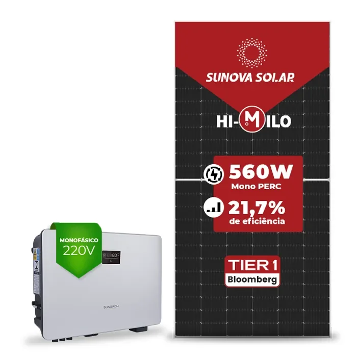 Gerador de Energia Solar On Grid Sungrow Sem Estrutura SGF 9,52KWP SUNOVA MONO 560W SG RS-L 8KW 2MPPT MONO 220V
