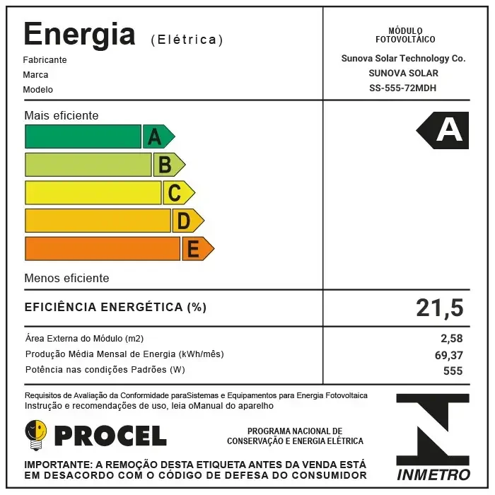 Foto 5 - Gerador de Energia Solar On Grid Sungrow Sem Estrutura SGF 3,33KWP SUNOVA MONO 555W SG RS 4KW 2MPPT MONO 220V