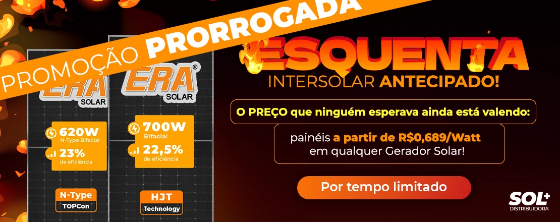 Painéis a partir de R$ 0,689/Watt em qualquer gerador de energia solar, condições especiais Intersolar, por tempo limitado até 28/08