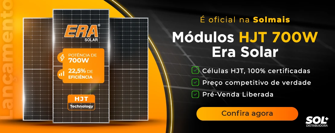 é oficial na Solmais você encontra os módulos HJT 700W da Era Solar, garanta para suas usinas