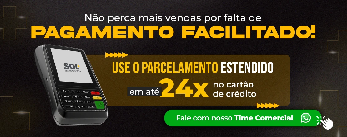 Aproveite o parcelamento estendido da Solmais, pagamento em até 24x no cartão, zero burocracias e com taxas competitivas
