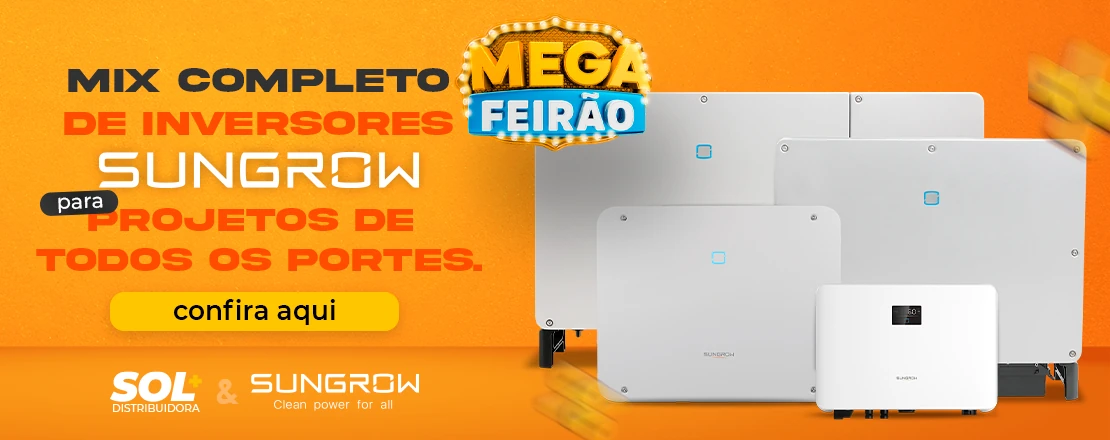 Mix completo de inversores Sungrow para Projeto de todos os portes.
