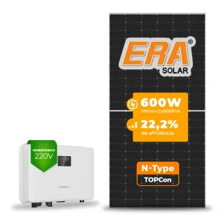 Gerador de Energia Solar On Grid Sungrow Sem Estrutura SGF 3,00KWP ERA N-TYPE MONO 600W SG RS 3KW 1MPPT MONO 220V